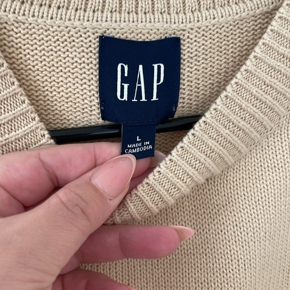 GAP | Crew Neck Knit Sweater | Neutral Ivory | Sz L - Picture 6 of 10